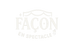 white logo of Facon en spectacle